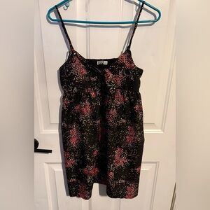 Black Floral Spaghetti Strap Roxy Dress